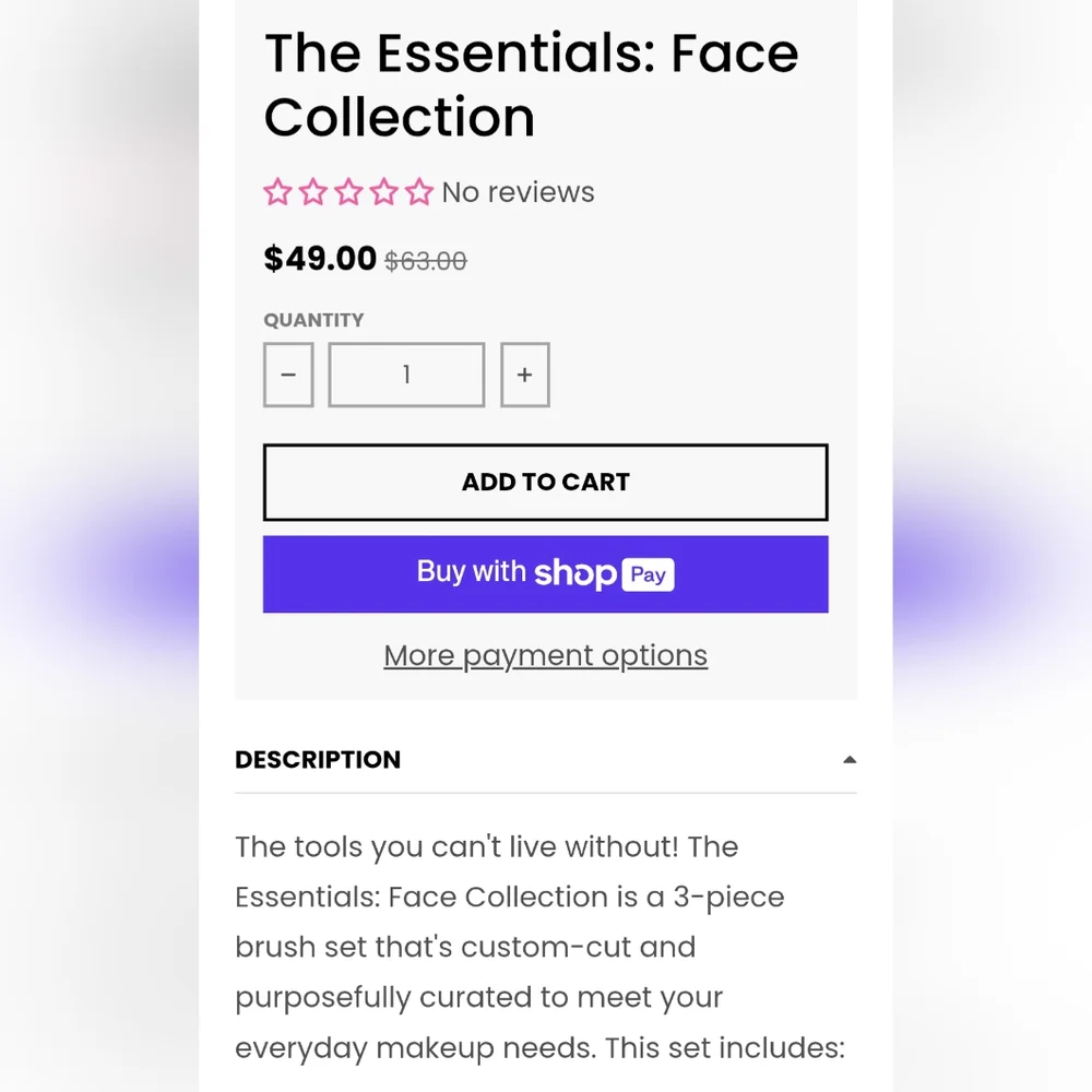 5/75$ HALF CAKED The Essentials: Face Collection 3 Piece Brush - Picture 3 of 14
